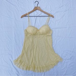 Yellow Sheer Mini Slip Dress